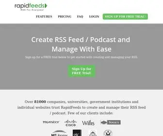 Rapidfeeds.com(Create RSS Feed & Publish Podcast) Screenshot