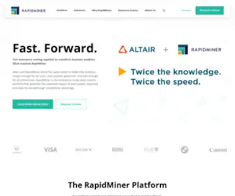 Rapidminer.com(Data Analytics and AI Platform) Screenshot