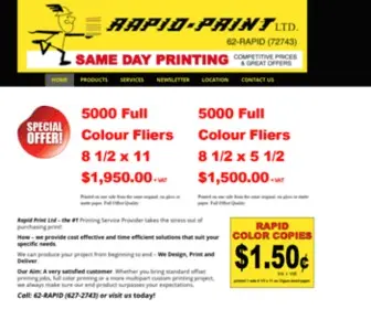 Rapidprintltd.com(Same Day Printing) Screenshot