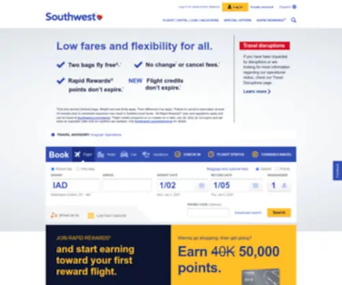 Rapidrewardsbday.com(Southwest Airlines) Screenshot
