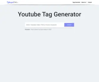 Rapidtags.org(YouTube tags generator) Screenshot