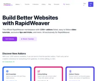 Rapidweavercommunity.com(RapidWeaver Addons & Video Tutorials) Screenshot