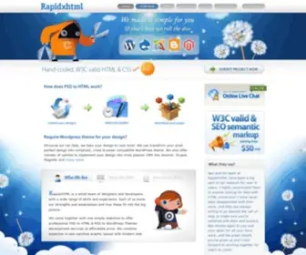 RapidXHTML.com(We convert PSD to HTML and PSD to WordPress themes and pixel perfect implementations. RapidxHTML) Screenshot