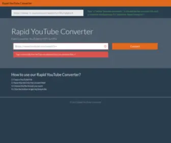 Rapidyoutubeconverter.com(The Rapid YouTube Converter) Screenshot