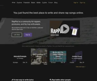Rappad.co(Write and Share Rap Songs Online) Screenshot