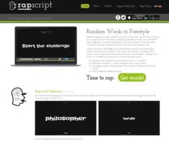 Rapscript.net(The freestyle rap word generator) Screenshot