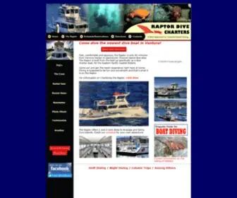 Raptordive.com(The Raptor Dive Charters Website located in Ventura Harbor) Screenshot