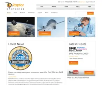 Raptorphotonics.com(Scientific, surveillance and aerospace cameras) Screenshot