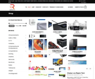 Raptortechcr.com(Shop) Screenshot