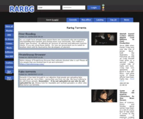 Rarbgunblock.com(RARBG Rarbg Index page) Screenshot