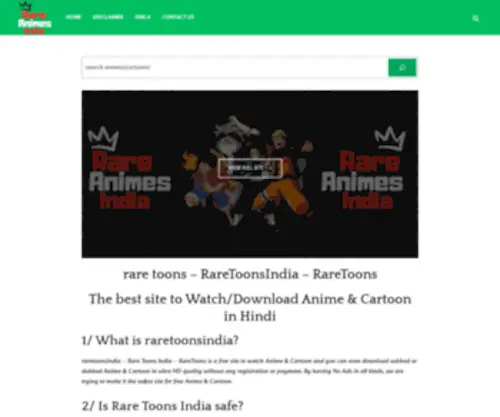 Rareanimes.net(Raretoonsindia) Screenshot