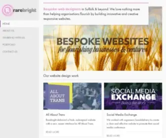 Rarebright.com(Bespoke responsive web design Suffolk & beyond) Screenshot