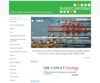 Rarecarenet.eu(Information Network on Rare Cancers) Screenshot