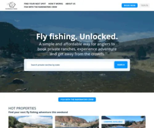 Rarewaters.com(Best Private Fly Fishing Rivers) Screenshot