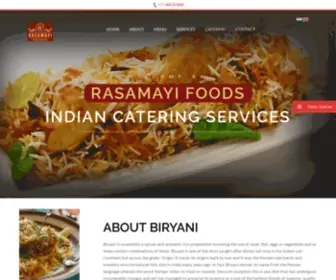 Rasamayifoods.com(Rasamayi Foods started its journey as Caterer focusing on Catering Services in Netherlands) Screenshot