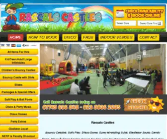 Rascalscastles.co.uk(Rascals Bouncy Castle Soft Play & Party Hire Southampton & Hampshire) Screenshot