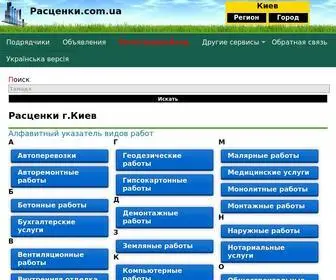Rascenki.com.ua(РАСЦЕНКИ г.Киев) Screenshot