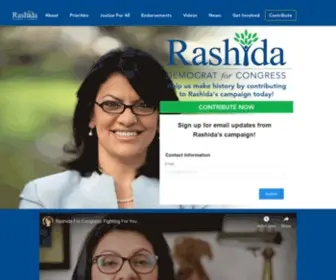 Rashidaforcongress.com(Rashida For Congress) Screenshot