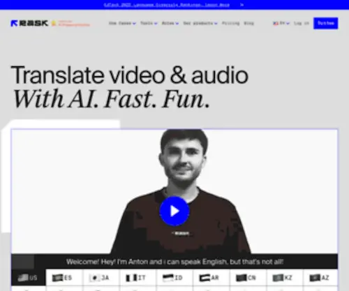 Rask.ai(Say goodbye to expensive translators. Our goal) Screenshot
