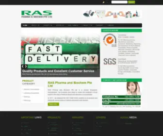 Raspharma.com(RAS Pharma and Biochem Pte Ltd) Screenshot