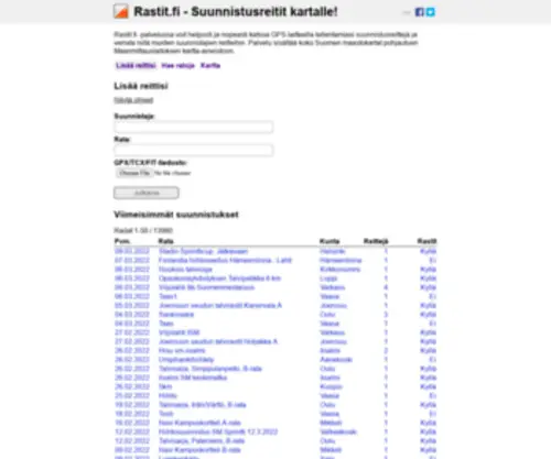 Rastit.fi(Suunnistusreitit kartalle) Screenshot