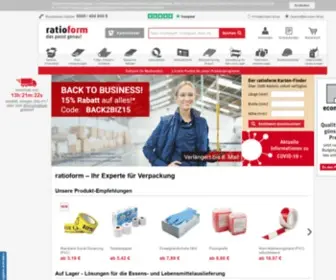 Ratioform.de(Ihr Profi für Verpackungsmaterial. Wir haben eine große Auswahl an Verpackungsmittel) Screenshot