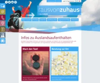 Rausvonzuhaus.de(Auslandsaufenthalte für Jugendliche) Screenshot