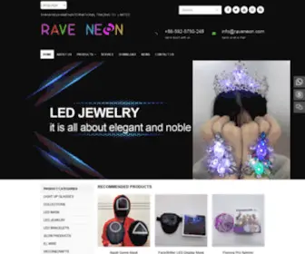 Raveneon.com(LED Light Up Party Goods Supplier) Screenshot