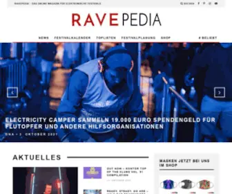 Ravepedia.de( Das Online Magazin für elektronische Festivals) Screenshot