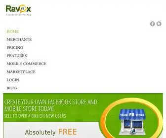 Ravox.com(Create Free Facebook Store) Screenshot