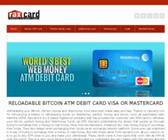 Raxcard.com(Reloadable Bitcoin ATM Debit Card Visa Master Perfect Money) Screenshot