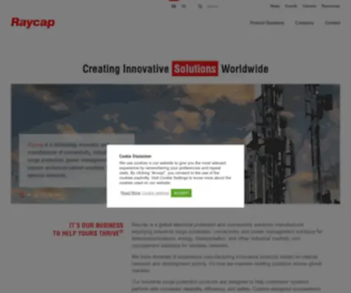 Raycap.com(Creating Innovative Solutions Worldwide) Screenshot