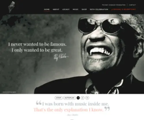 Raycharles.com(Ray Charles) Screenshot