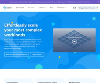 Ray.io(Productionizing and scaling Python ML workloads simply) Screenshot
