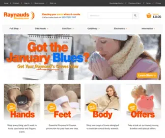 Raynaudsdisease.com(Raynaud's Disease & Raynaud's Syndrome Products) Screenshot