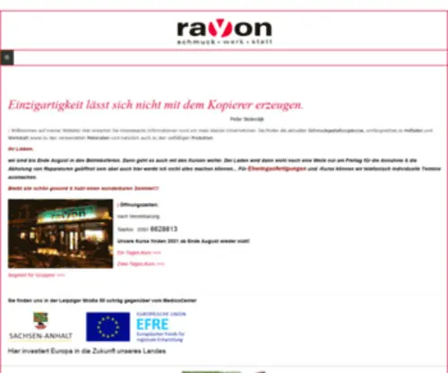 Rayon-SChmuckwerkstatt.de(Schmucke Kurse) Screenshot