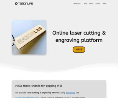 Razorlab.co.uk(Online Laser Cutting Services & Engraving UK) Screenshot
