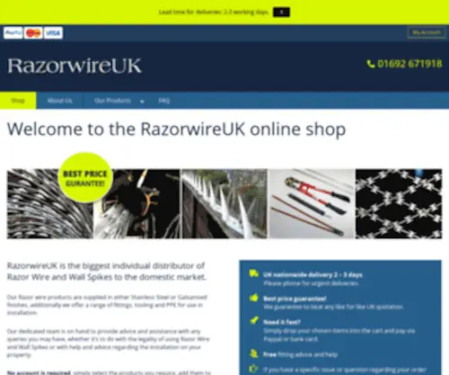 Razorwireuk.com(RazorwireUK Online Shop) Screenshot