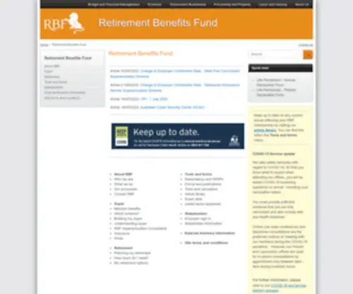 RBF.com.au(Retirement Benefits Fund) Screenshot