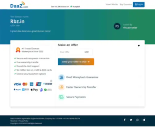 RBZ.in(Domains to buy) Screenshot