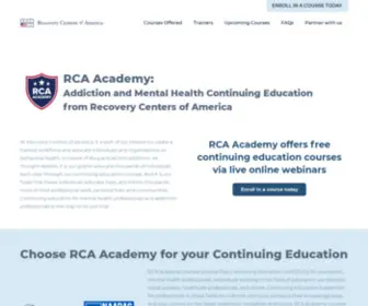Rcaacademy.com(Addiction and Mental Health Continuing Education from RCA Academy) Screenshot