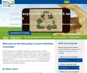 RCBC.ca(The Recycling Council of British Columbia) Screenshot