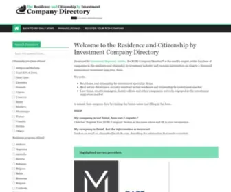 Rcbidirectory.com(The World's Largest Database of Investment Migration Companies) Screenshot