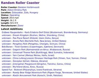 RCDB.com(Roller Coaster DataBase) Screenshot