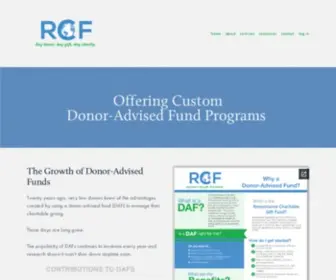 RCGF.org(RCF is a sponsoring charity for donor advised fund programs. Our organization) Screenshot