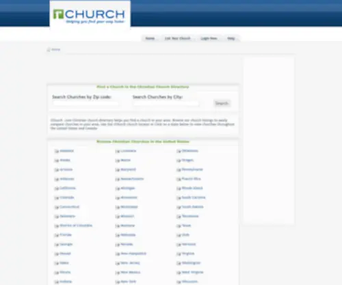 Rchurch.com(RChurch .com Christian Church Directory Helps You Find a Church) Screenshot