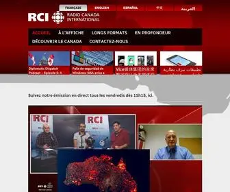Rcinet.ca(Radio Canada International) Screenshot
