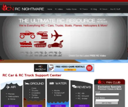 Rcnightmare.com(RC Car Truck Boat Heli & Plane Headquarters) Screenshot
