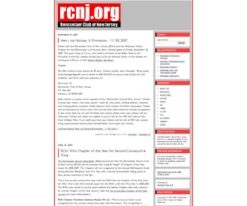 RCNJ.org(Rensselaer Club of New Jersey) Screenshot