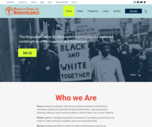RCNV.org(Resource Center for Nonviolence) Screenshot